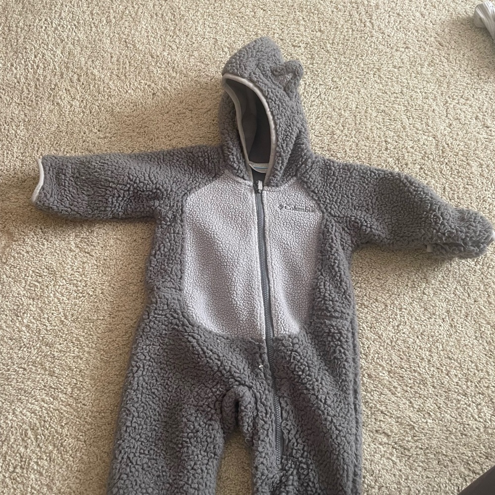 Columbia Charcoal and Light Gray Kids Sherpa Footie